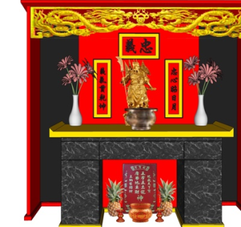 中式供桌神龛su模型