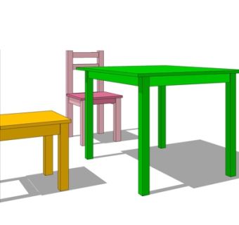 现代实木休闲桌椅su模型