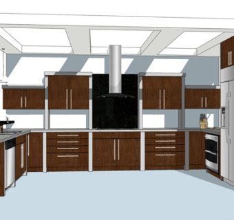现代厨房su模型
