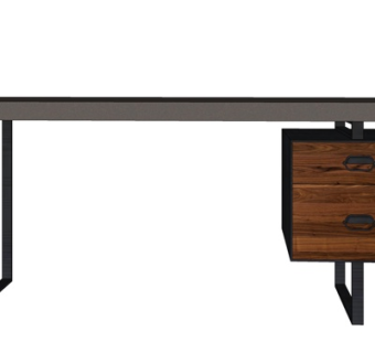 现代实木书桌su模型