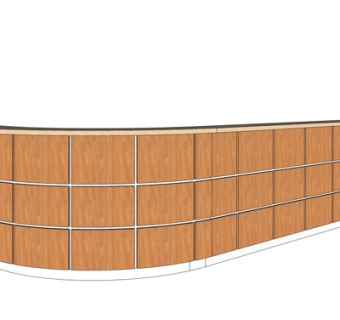 现代实木接待台su模型