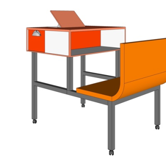 现代实木书桌su模型