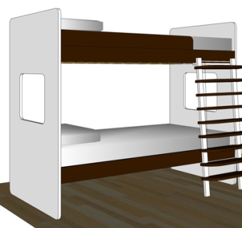 现代儿童上下床su模型