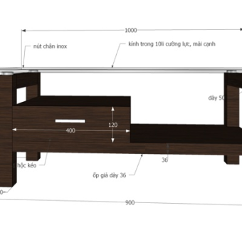 现代玻璃茶几su模型