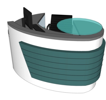 现代实木接待台su模型