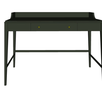 现代实木书桌su模型