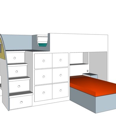 现代儿童上下床su模型