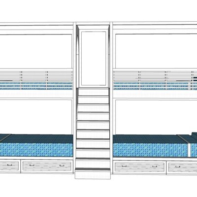 现代儿童上下床su模型