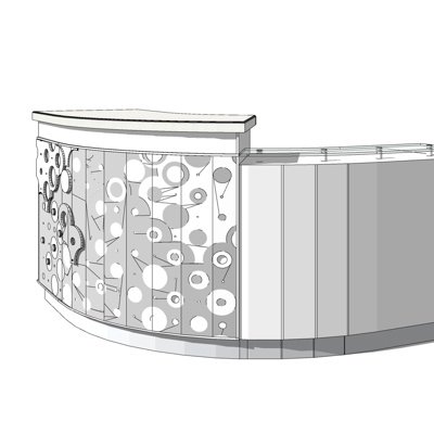 现代实木接待台su模型