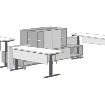 现代实木书桌su模型