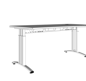 现代实木书桌su模型