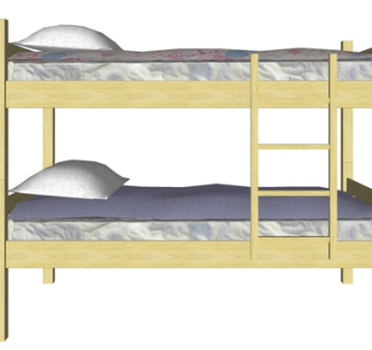 现代儿童上下床su模型