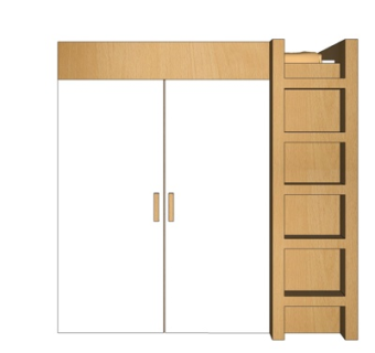 现代实木衣柜su模型