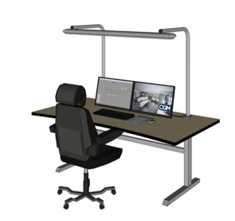 现代实木书桌su模型