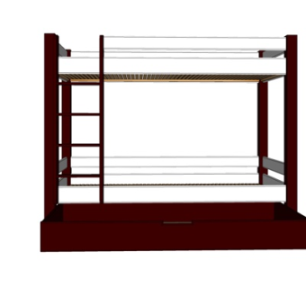现代儿童上下床su模型