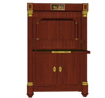 欧式实木边柜su模型