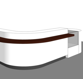 现代实木接待台su模型