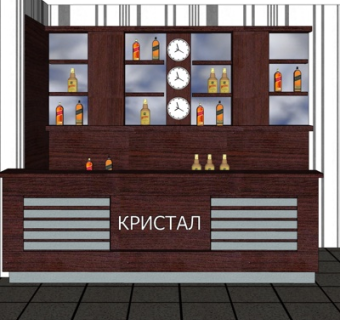 现代实木酒柜su模型