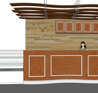 现代面包店工作台su模型