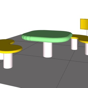 现代儿童桌椅su模型