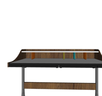 现代实木书桌su模型