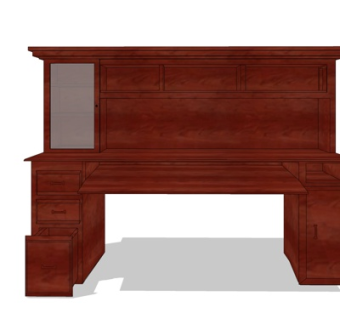 中式实木书桌su模型