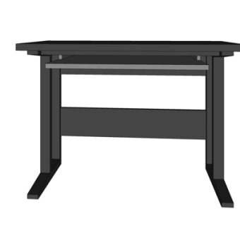 现代实木书桌su模型