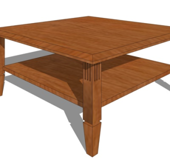 现代实木茶几su模型