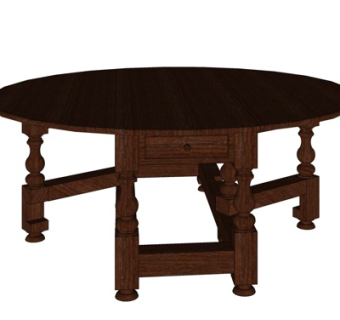 欧式实木茶几su模型