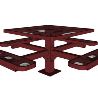 现代实木休闲桌椅su模型