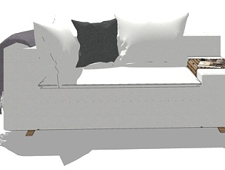 现代实木多人沙发su模型