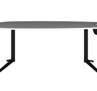 现代实木餐桌su模型