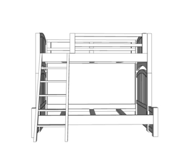 现代儿童上下床su模型