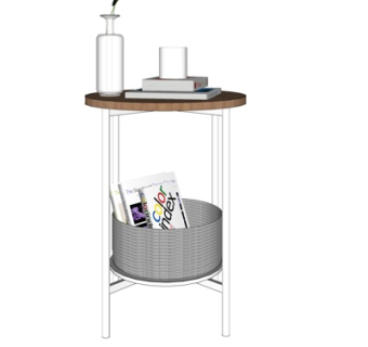 现代实木圆几su模型