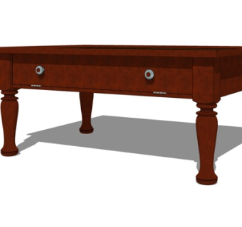 欧式实木茶几su模型