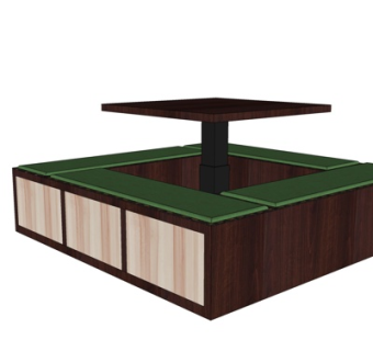 现代实木麻将台su模型