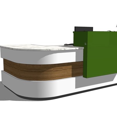 现代实木接待台su模型