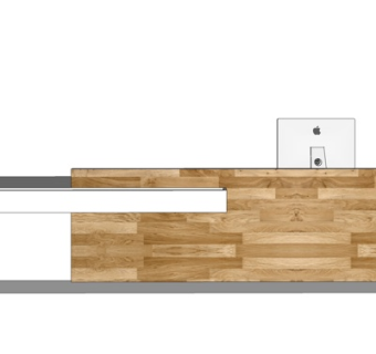 现代实木接待台su模型