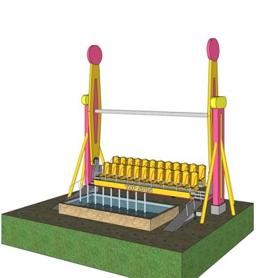 现代游乐园电动设备su模型