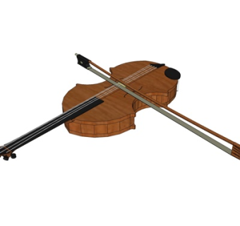 欧式小提琴su模型