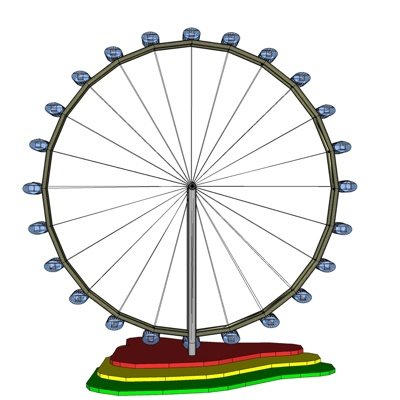 现代摩天轮su模型