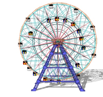 现代摩天轮su模型