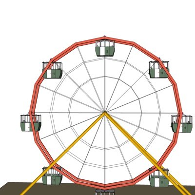 现代摩天轮su模型