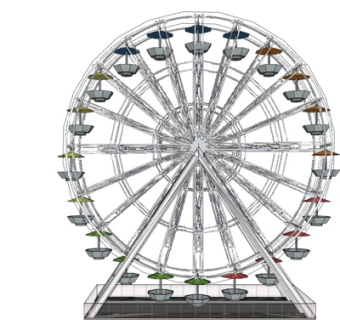 现代摩天轮su模型