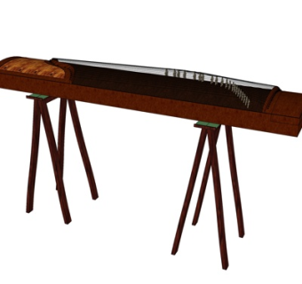 中式古筝su模型