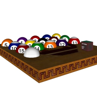 现代桌球su模型