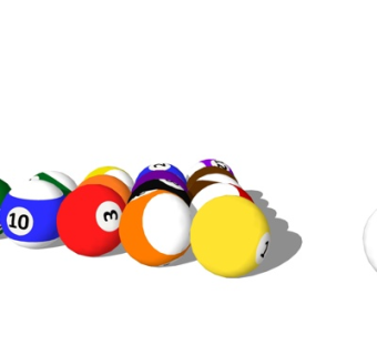 现代桌球su模型