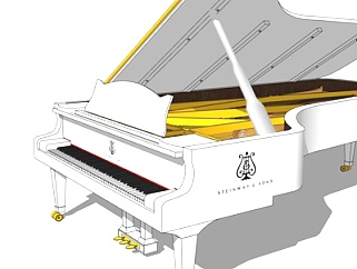 欧式三角钢琴su模型