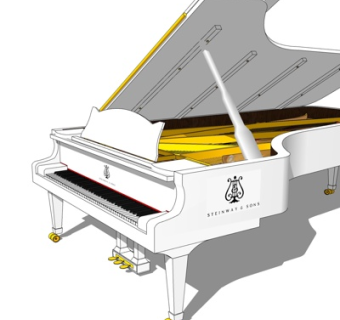 欧式三角钢琴su模型