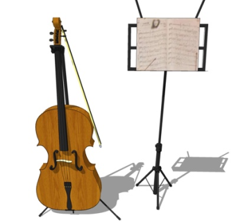 欧式小提琴su模型